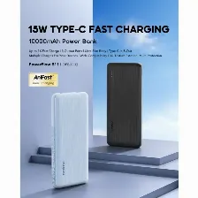 Bateria Externa Oraimo Powerflow B11, 10000mah, 15w, 3 Puertos (usb-a/type-c), Azul Elemental, Anifast